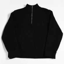 Load image into Gallery viewer, 新品未使用 CHROME HEARTS クロムハーツ ハーフジップニットセーター カシミヤ シルバー925 Mサイズ ニット ラムレザー ダガー CHクロスパッチ スクロールラベル 中古 4a003755
