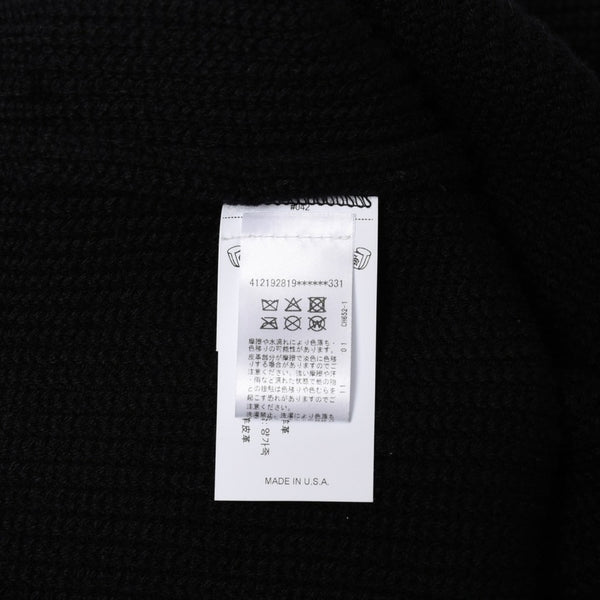 新品未使用 CHROME HEARTS クロムハーツ ハーフジップニットセーター カシミヤ シルバー925 Mサイズ ニット ラムレザー ダガー CHクロスパッチ スクロールラベル 中古 4a003755