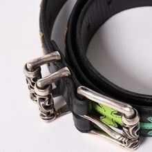 Load image into Gallery viewer, 極美品 CHROME HEARTS クロムハーツ シルバー 3PC ローラー ベルト ブラック マルチカラー サイズ34 レザー 中古 4a003758