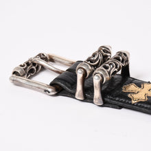 Load image into Gallery viewer, 極美品 CHROME HEARTS クロムハーツ シルバー 3PC ローラー ベルト ブラック マルチカラー サイズ34 レザー 中古 4a003758