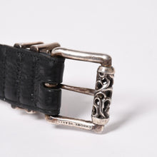 Load image into Gallery viewer, 極美品 CHROME HEARTS クロムハーツ シルバー 3PC ローラー ベルト ブラック マルチカラー サイズ34 レザー 中古 4a003758
