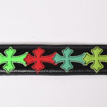 Load image into Gallery viewer, 極美品 CHROME HEARTS クロムハーツ シルバー 3PC ローラー ベルト ブラック マルチカラー サイズ34 レザー 中古 4a003758