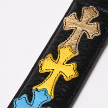 Load image into Gallery viewer, 極美品 CHROME HEARTS クロムハーツ シルバー 3PC ローラー ベルト ブラック マルチカラー サイズ34 レザー 中古 4a003758