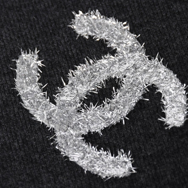 New and unused CHANEL 22AW Cashmere Knit Cardigan P72997K10494 Size 38 Here Mark Glitter Charcoal Used 4a003614