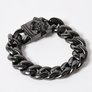 CHROME HEARTS クロムハーツ BSフレア ブラックロジウム ブラックダイヤ IDブレスレット 重量80.69g 全長18cm 2005/.925刻印 美品 中古 4a003753