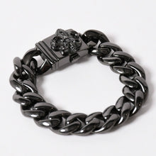 画像をギャラリービューアに読み込む, CHROME HEARTS クロムハーツ BSフレア ブラックロジウム ブラックダイヤ IDブレスレット 重量80.69g 全長18cm 2005/.925刻印 美品 中古 4a003753