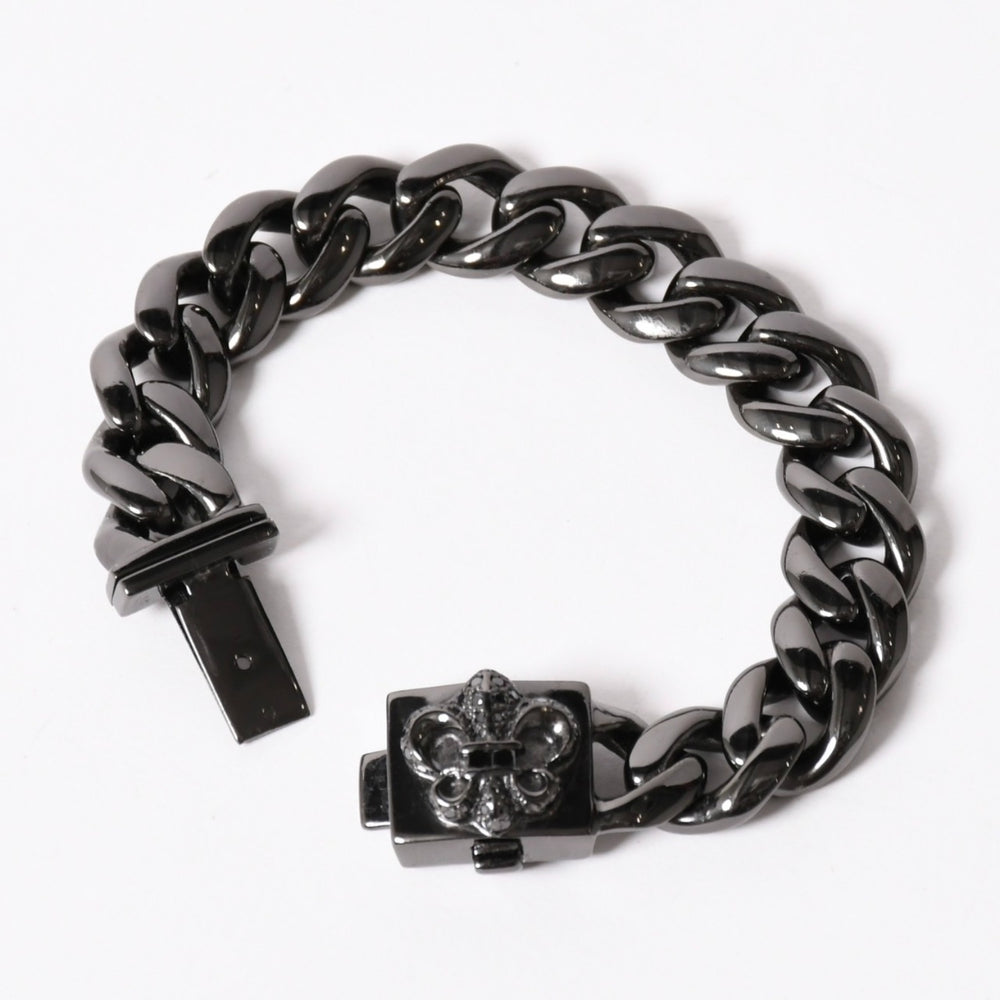 CHROME HEARTS クロムハーツ BSフレア ブラックロジウム ブラックダイヤ IDブレスレット 重量80.69g 全長18cm 2005/.925刻印 美品 中古 4a003753