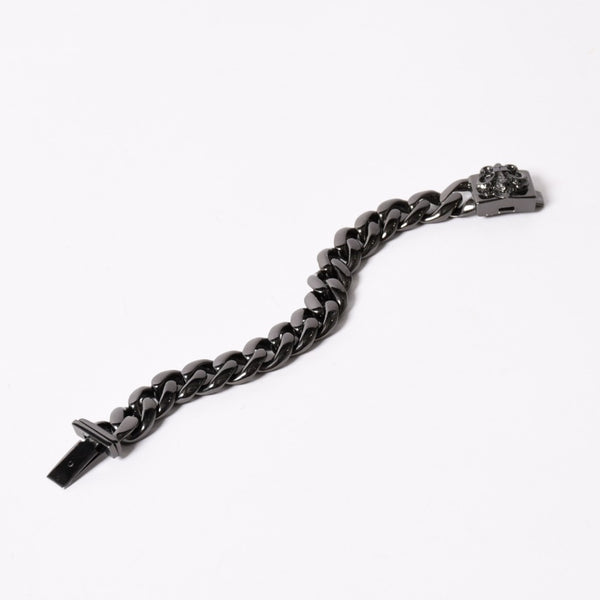 CHROME HEARTS クロムハーツ BSフレア ブラックロジウム ブラックダイヤ IDブレスレット 重量80.69g 全長18cm 2005/.925刻印 美品 中古 4a003753