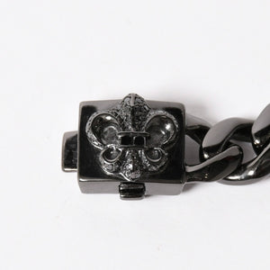 CHROME HEARTS クロムハーツ BSフレア ブラックロジウム ブラックダイヤ IDブレスレット 重量80.69g 全長18cm 2005/.925刻印 美品 中古 4a003753