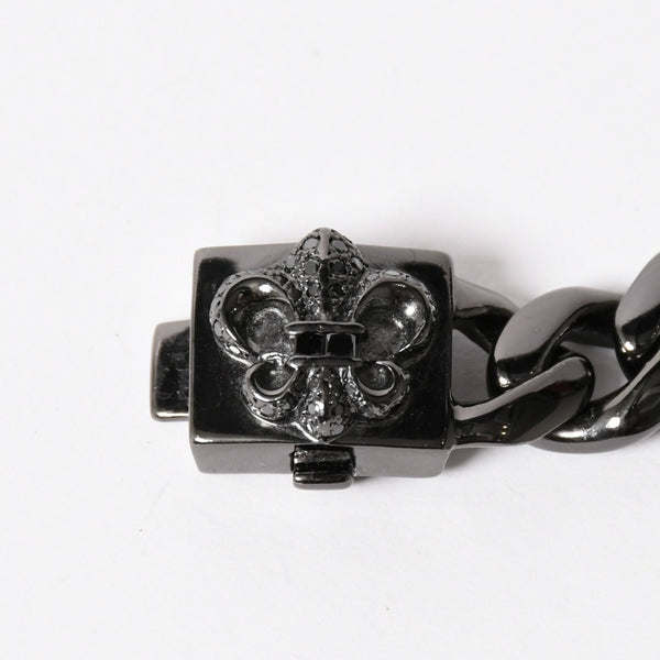 CHROME HEARTS クロムハーツ BSフレア ブラックロジウム ブラックダイヤ IDブレスレット 重量80.69g 全長18cm 2005/.925刻印 美品 中古 4a003753