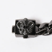 画像をギャラリービューアに読み込む, CHROME HEARTS クロムハーツ BSフレア ブラックロジウム ブラックダイヤ IDブレスレット 重量80.69g 全長18cm 2005/.925刻印 美品 中古 4a003753