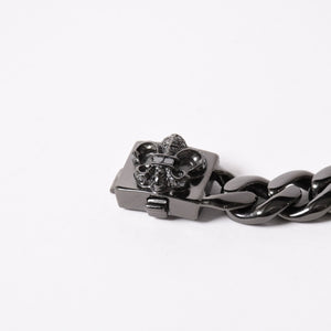 CHROME HEARTS クロムハーツ BSフレア ブラックロジウム ブラックダイヤ IDブレスレット 重量80.69g 全長18cm 2005/.925刻印 美品 中古 4a003753