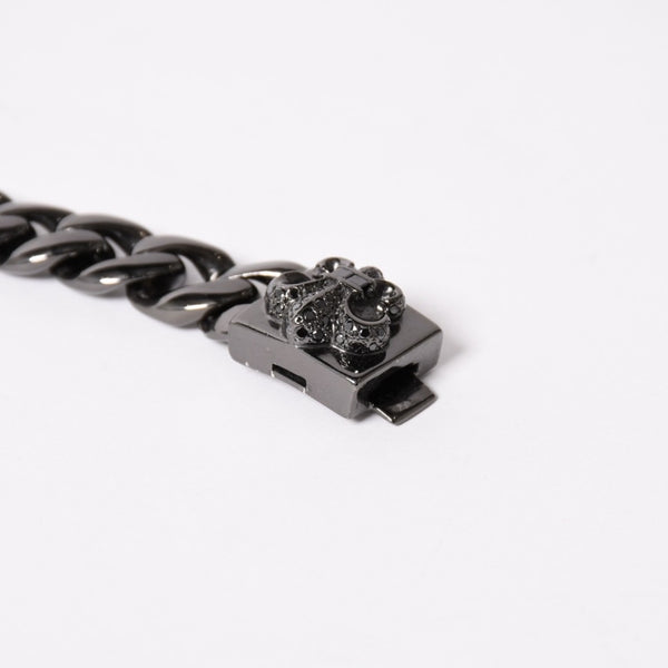 CHROME HEARTS クロムハーツ BSフレア ブラックロジウム ブラックダイヤ IDブレスレット 重量80.69g 全長18cm 2005/.925刻印 美品 中古 4a003753