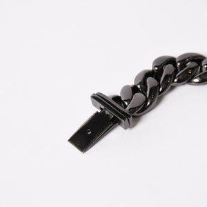 CHROME HEARTS クロムハーツ BSフレア ブラックロジウム ブラックダイヤ IDブレスレット 重量80.69g 全長18cm 2005/.925刻印 美品 中古 4a003753
