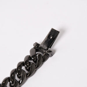 CHROME HEARTS クロムハーツ BSフレア ブラックロジウム ブラックダイヤ IDブレスレット 重量80.69g 全長18cm 2005/.925刻印 美品 中古 4a003753