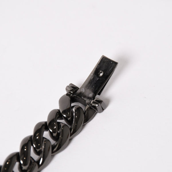 CHROME HEARTS クロムハーツ BSフレア ブラックロジウム ブラックダイヤ IDブレスレット 重量80.69g 全長18cm 2005/.925刻印 美品 中古 4a003753