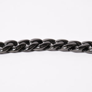 CHROME HEARTS クロムハーツ BSフレア ブラックロジウム ブラックダイヤ IDブレスレット 重量80.69g 全長18cm 2005/.925刻印 美品 中古 4a003753