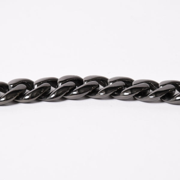 CHROME HEARTS クロムハーツ BSフレア ブラックロジウム ブラックダイヤ IDブレスレット 重量80.69g 全長18cm 2005/.925刻印 美品 中古 4a003753