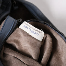 画像をギャラリービューアに読み込む, BOTTEGA VENETA ボッテガヴェネタ イントレチャート ホーボーバッグ ハンドバッグ ブルーグレー ブラックメタル ラムスキン WS25832 美品 中古 4a003450