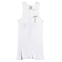 CHROME HEARTS Tank Top Old Chrome White Celtic Cross Scroll Label Good Condition Used 4a003629