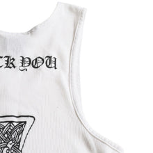 画像をギャラリービューアに読み込む, CHROME HEARTS クロムハーツ タンクトップ オールドクロム ホワイト ケルティッククロス スクロールラベル 美品 中古 4a003629