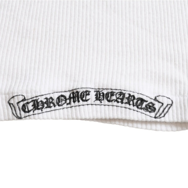 CHROME HEARTS Tank Top Old Chrome White Celtic Cross Scroll Label Good Condition Used 4a003629