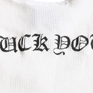 CHROME HEARTS Tank Top Old Chrome White Celtic Cross Scroll Label Good Condition Used 4a003629