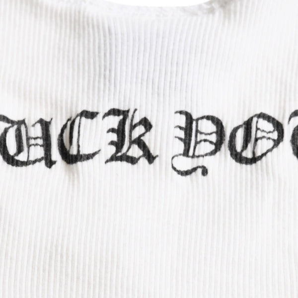 CHROME HEARTS Tank Top Old Chrome White Celtic Cross Scroll Label Good Condition Used 4a003629