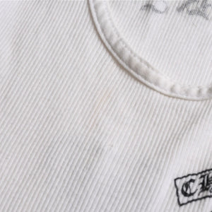 CHROME HEARTS Tank Top Old Chrome White Celtic Cross Scroll Label Good Condition Used 4a003629