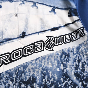 Very Good Condition ROCAWEAR BOXING Boxing Ring Pattern Blue White Navy All Over Pattern Shirt Short Sleeve Shirt Size XXL Used 4a002724