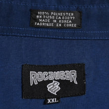 画像をギャラリービューアに読み込む, 極美品 ROCAWEAR ロカウェア BOXING ボクシングリング柄 ブルー ホワイト ネイビー 総柄 シャツ 半袖シャツ サイズXXL 中古 4a002724