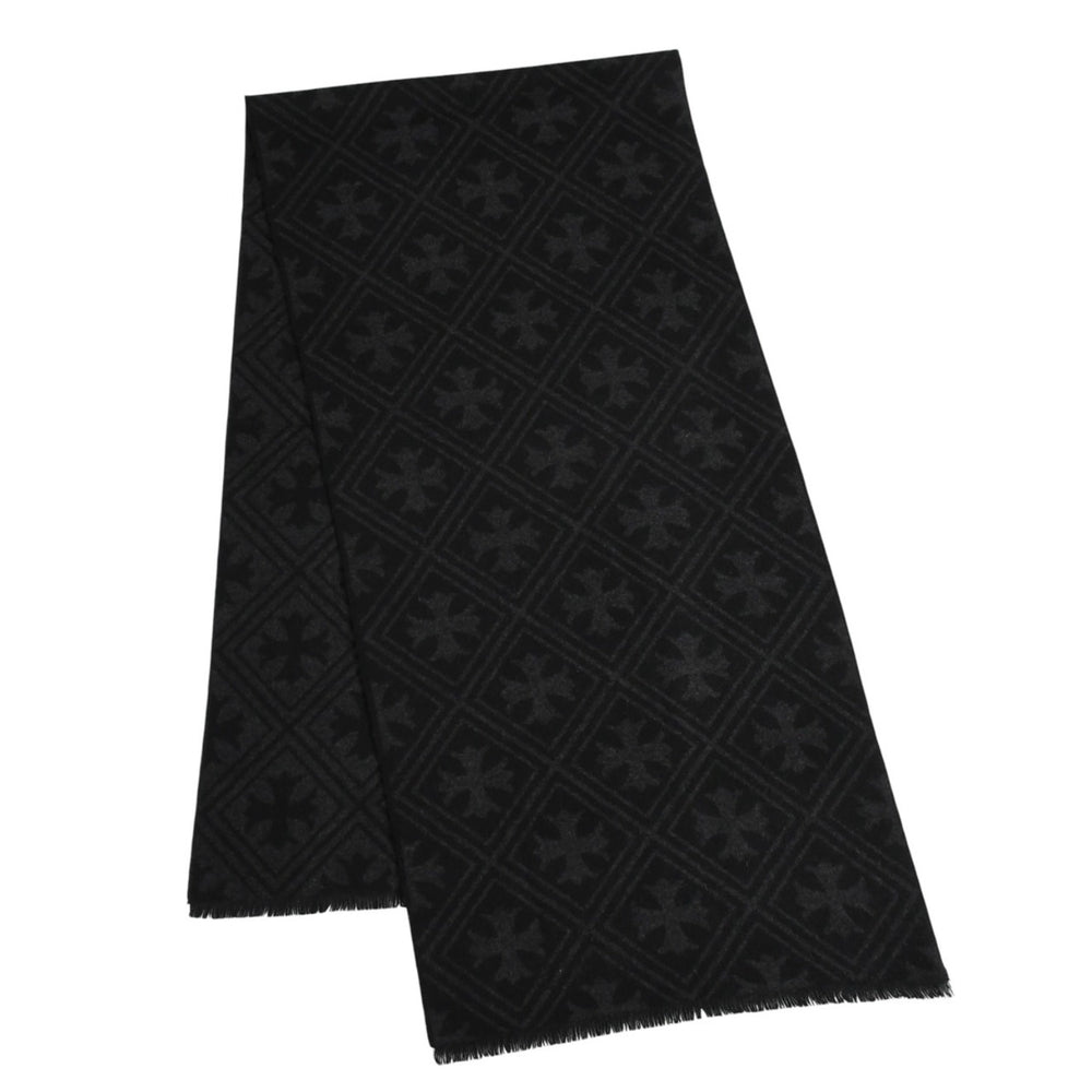 Like new item CHROME HEARTS Unused muffler All pattern CH cross muffler Stole Black Gray Cashmere Used 4a003609