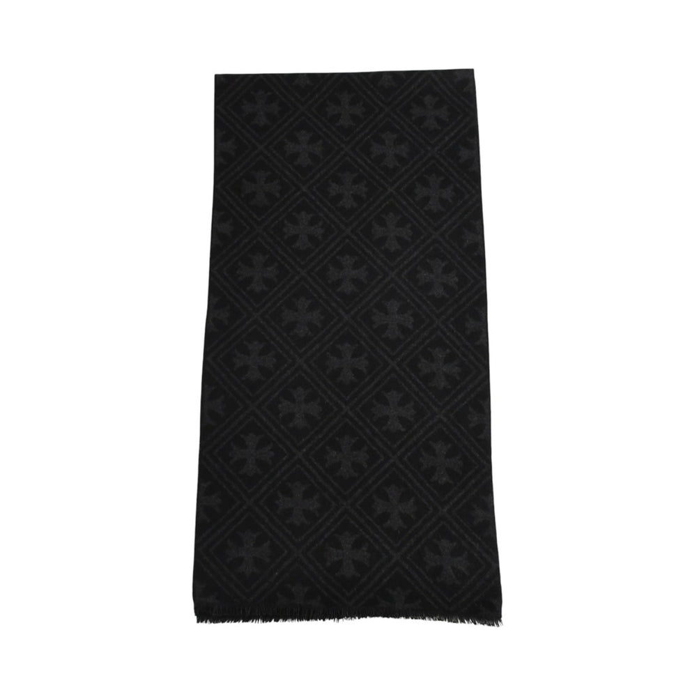 Like new item CHROME HEARTS Unused muffler All pattern CH cross muffler Stole Black Gray Cashmere Used 4a003609
