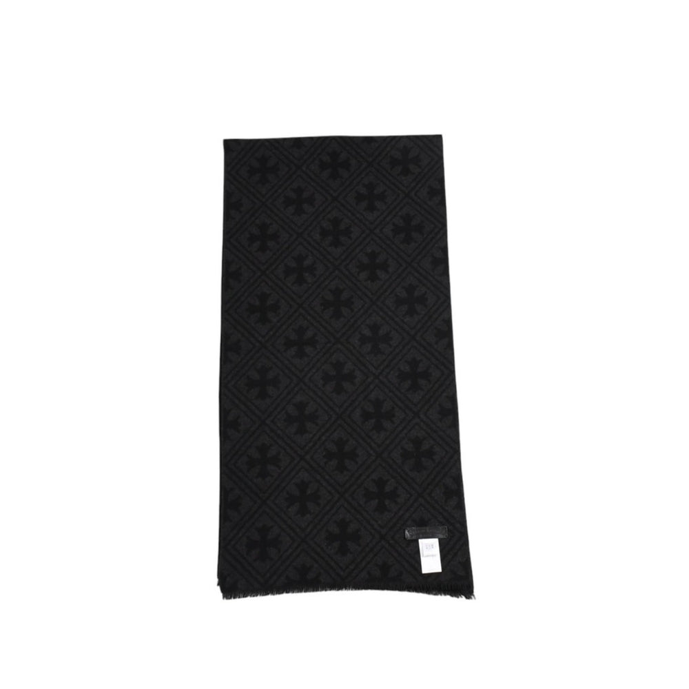 Like new item CHROME HEARTS Unused muffler All pattern CH cross muffler Stole Black Gray Cashmere Used 4a003609