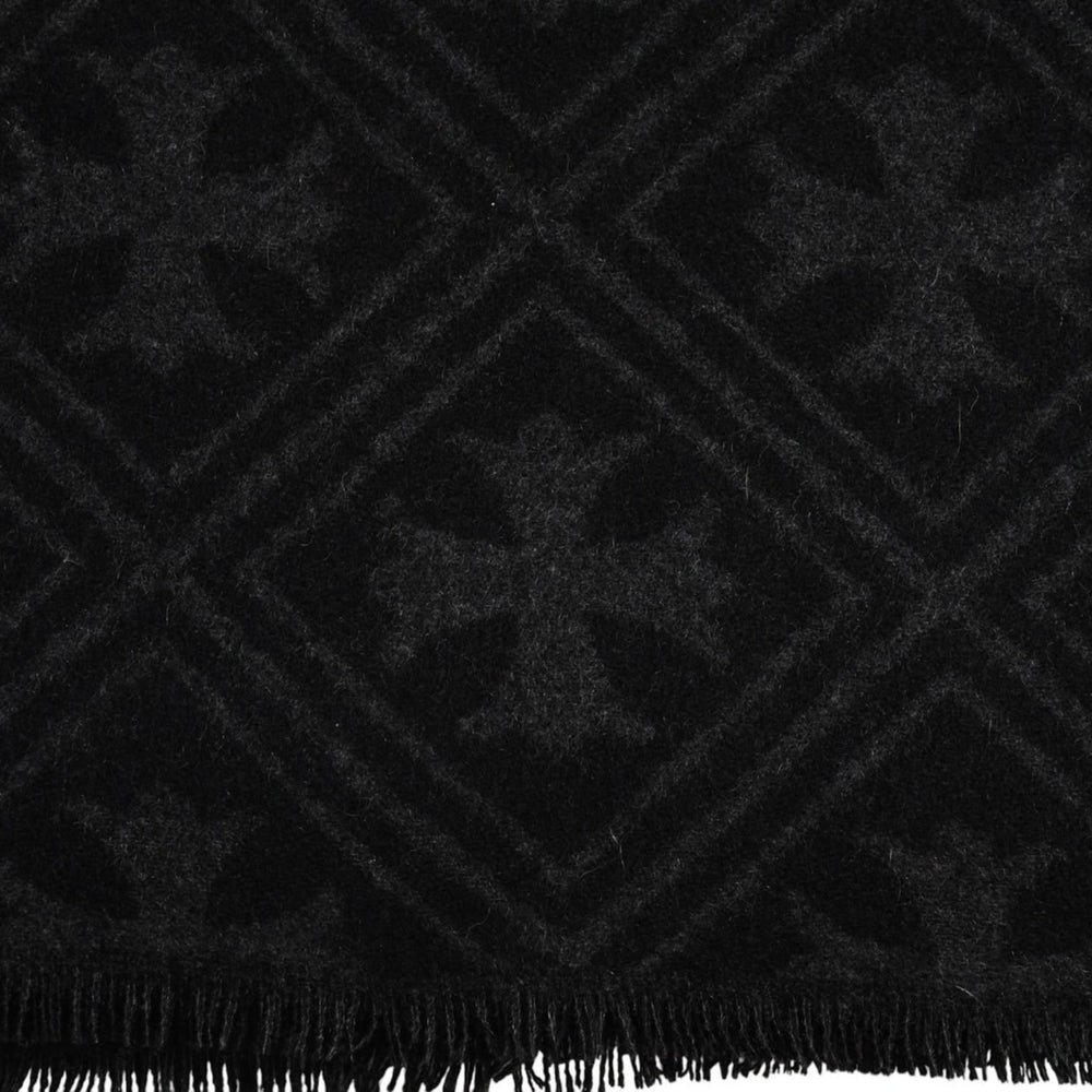 Like new item CHROME HEARTS Unused muffler All pattern CH cross muffler Stole Black Gray Cashmere Used 4a003609