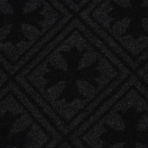 新品同様品 CHROME HEARTS クロムハーツ 未使用マフラー 総柄 CHクロス マフラー ストール ブラック グレー カシミヤ 中古 4a003609