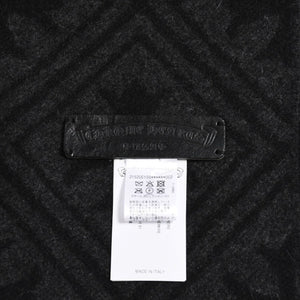 新品同様品 CHROME HEARTS クロムハーツ 未使用マフラー 総柄 CHクロス マフラー ストール ブラック グレー カシミヤ 中古 4a003609