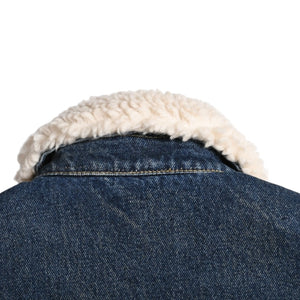 Very Good Condition PRADA Cropped Padded Denim Jacket Triangle Logo Size 36 CN160/72 A Used 4a001437