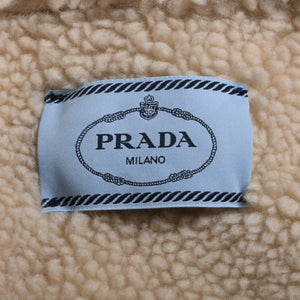 Very Good Condition PRADA Cropped Padded Denim Jacket Triangle Logo Size 36 CN160/72 A Used 4a001437