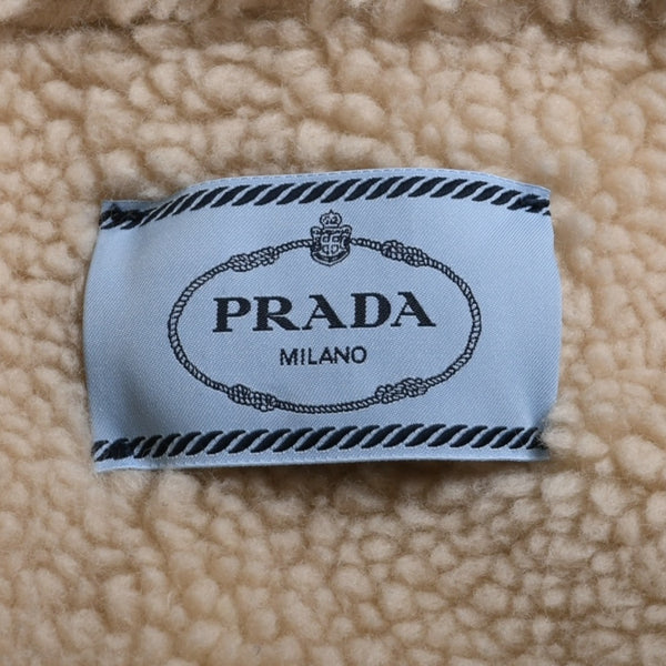 Very Good Condition PRADA Cropped Padded Denim Jacket Triangle Logo Size 36 CN160/72 A Used 4a001437