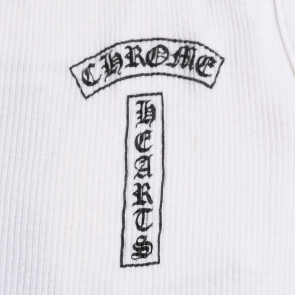 CHROME HEARTS Tank Top Old Chrome White Celtic Cross Scroll Label Good Condition Used 4a003629