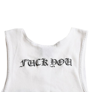 CHROME HEARTS Tank Top Old Chrome White Celtic Cross Scroll Label Good Condition Used 4a003629