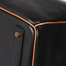 Load image into Gallery viewer, HERMES エルメス オータクロア60 ハンドバッグ ○T刻印 フィヨルド ヴォーシャモニー ブラック ナチュラル ゴールド金具 美品 中古 4a003635