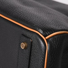 Load image into Gallery viewer, HERMES エルメス オータクロア60 ハンドバッグ ○T刻印 フィヨルド ヴォーシャモニー ブラック ナチュラル ゴールド金具 美品 中古 4a003635