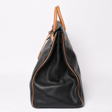 Load image into Gallery viewer, HERMES エルメス オータクロア60 ハンドバッグ ○T刻印 フィヨルド ヴォーシャモニー ブラック ナチュラル ゴールド金具 美品 中古 4a003635