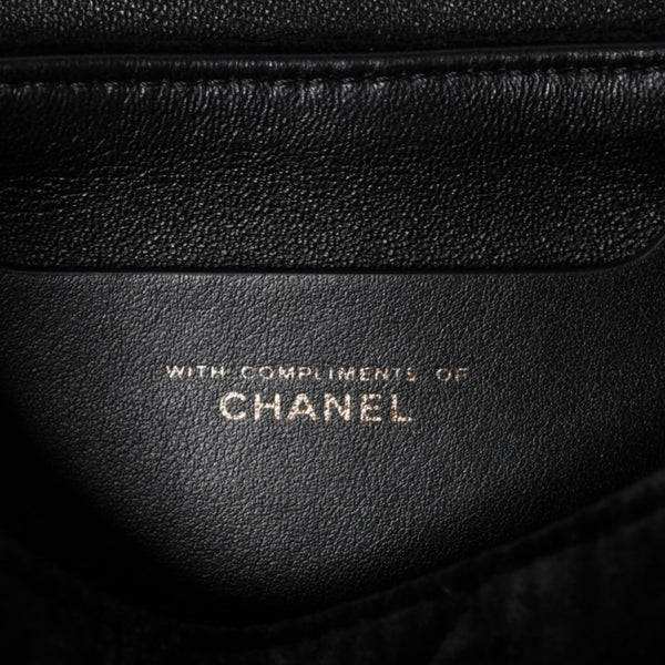 Like new CHANEL Chanel Matelasse Velvet Mini Bowling 2way Bag Mini Boston Bag Random Number Velvet Leather Black Gold Hardware Used 4a003638