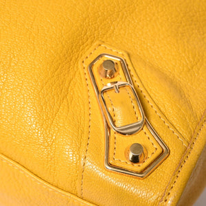 BALENCIAGA Classic Metallic Edge City Handbag Shoulder Bag 390154 Goatskin Yellow Gold Hardware Studs 2way Good Condition Used 4a003657