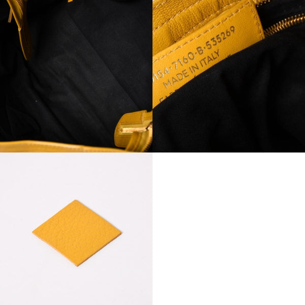 BALENCIAGA Classic Metallic Edge City Handbag Shoulder Bag 390154 Goatskin Yellow Gold Hardware Studs 2way Good Condition Used 4a003657