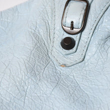 画像をギャラリービューアに読み込む, BALENCIAGA バレンシアガ クラシックヴェロ ハンドバッグ ショルダーバッグ 235216 エディターズ 2WAY ラムスキン アイスブルー メタルブラック金具 美品 中古 4a003651