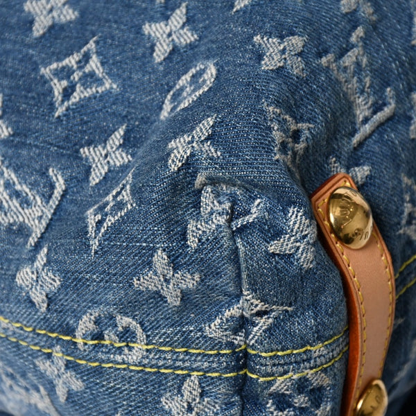 Very good condition LOUIS VUITTON Monogram Denim Baggy GM Shoulder Bag Handbag M95048 Indigo Blue Gold Hardware Used 4a003639